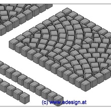 cobble stone - sidewalk piece c15 architecture pavement track 1 model making railroad 3d print model - Mito3D