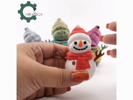 cobotech twisty snowman ornament christmas holiday decor Art 3d printed art toys flexi print articulated model keychain file stl home gifts figure 3d print model - Mito3D