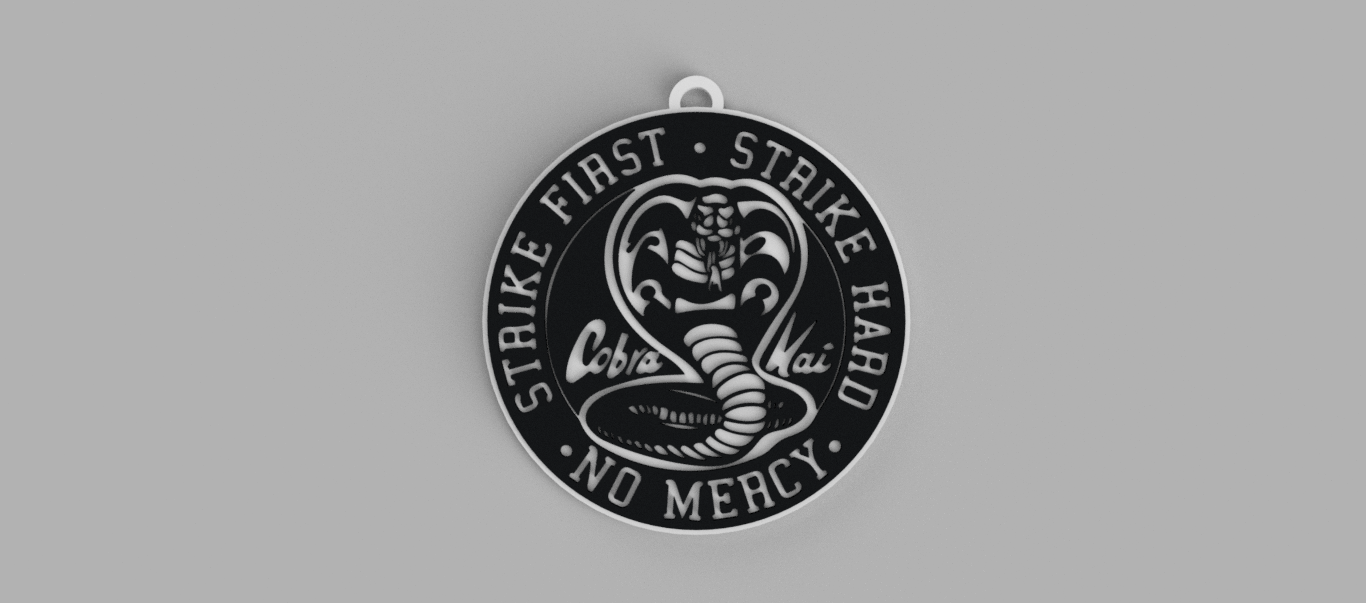 cobra kai logo porte clés pendentif boucle d'oreille 3D print model - Mito3D