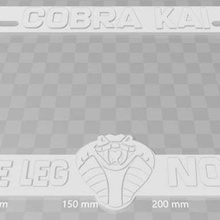 cobra kai - sweep leg no mercy license plate frame karate kid art signs logos 3d print model - Mito3D