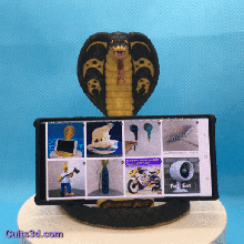 cobra kai téléphone titulaire soutien gadget Android iphone emblème serpent python karaté enfant 3d print model - Mito3D
