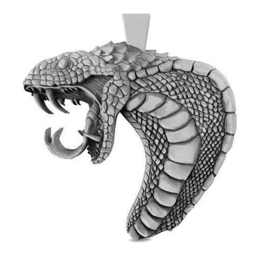 cobra pendente 2 gioielleria serpente arte moda portachiavi 3D print model - Mito3D