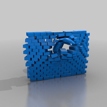 cobra penetrating brickwall art sculptures 3d print model - Mito3D