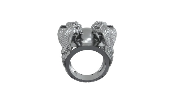 cobra plata anillo 3d impresión 3d print model - Mito3D