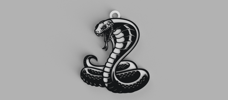 cobra serpent porte clés pendentif boucles d'oreilles 3d print model - Mito3D