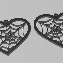 ragnatela cuore aerring gioielleria alieno in sospeso cerchi orecchini orecchino gioiello moda Halloween 3d print model - Mito3D