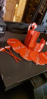 coca-cola coaster set Various coasters for glasses glass aperitif coca cola touillette soda decoration gifts offer 3d print model - Mito3D