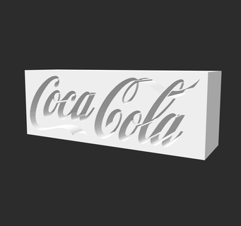 coca cola logo drink stand sign 3d print model - Mito3D