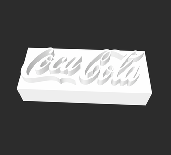 coca Cola logotipo ficar pé placa símbolo 3d print model - Mito3D
