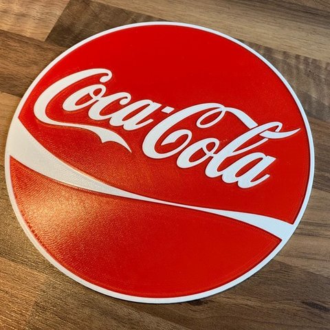 coca cola Schild dual-Farbe Kunst Anzeichen logos dual-extrusion dual-extruder 3D print model - Mito3D