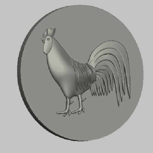cock coq stl file art rooster bird oiseaux logo cnc 3D print model - Mito3D