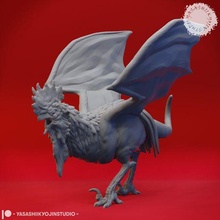 cockatrice - tabletop miniature game aos beast chicken creature dnd monster pathfinder rooster ttrpg toy 3d print model - Mito3D