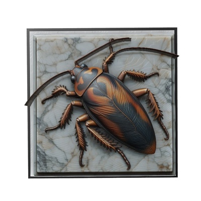 hamamböceği hayvan rahatlama sanat hayvanlar yeggi mito3d büst google kolye madalyon animal relief wall art duvar 3d print model - Mito3D