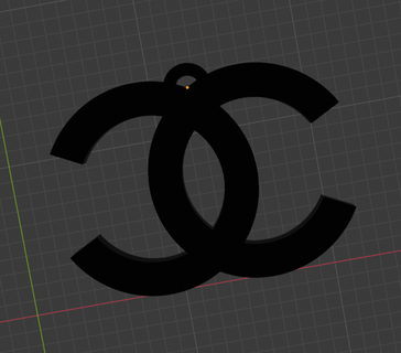 coco chanel earring logo keychain 3d print model - Mito3D