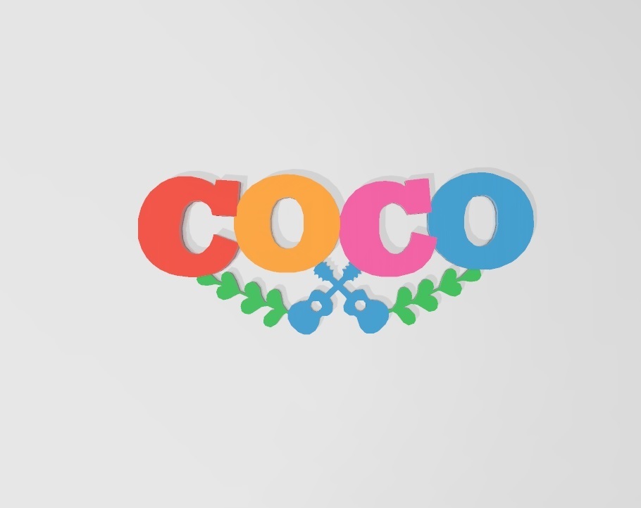 coco logo Pixar film disney poco locomotive journée morte dia 3D print model - Mito3D