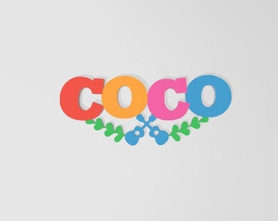 coco logo pixar film disney loco giorno morto dia 3d print model - Mito3D