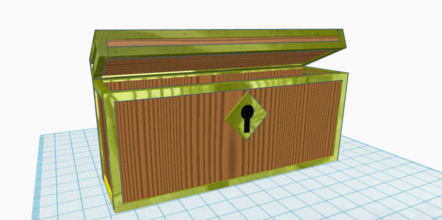 cocco scatola petto Minecraft Salva matite matita pirata legna frontiere 3d print model - Mito3D