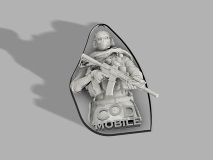 cod mobile keychain chost 3d print model - Mito3D