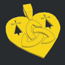 coeur breizh 2 takı mücevher kolye kalp Britanya Triquetra ermin Kelt sembol sembolizm 3d print model - Mito3D