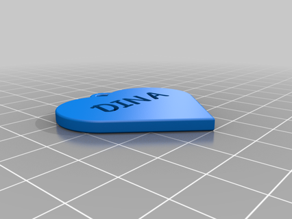 coeur dina özelleştirilmiş anahtarlık 3d print model - Mito3D