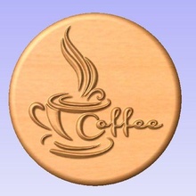 coffee 3d relief cnc sign circular 3d print model - Mito3D