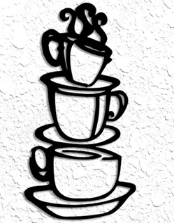 Kaffee Bar Mauer Kunst Getränk Dekor 2d Tassen Bohnen Espresso Latté Cappuccino Plakate druckt Zitate Jahrgang Küche Schablonen SVG Maschinen niedrig poly Geschäft Leinwände 3d print model - Mito3D