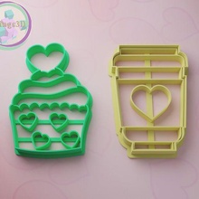 coffee cake cookie cutter cutting cutters stamps cookiecutter frame bell christmas skates sled deer clay heart love car valentine's day 3d print model - Mito3D
