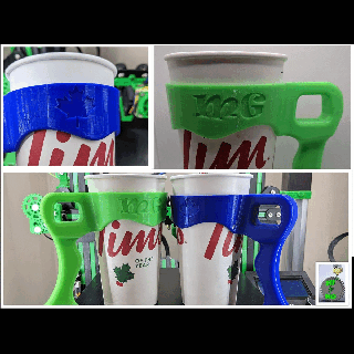 café tasse poignée manipuler beignets cafés Tim Timmies fonctionnel 3d print model - Mito3D