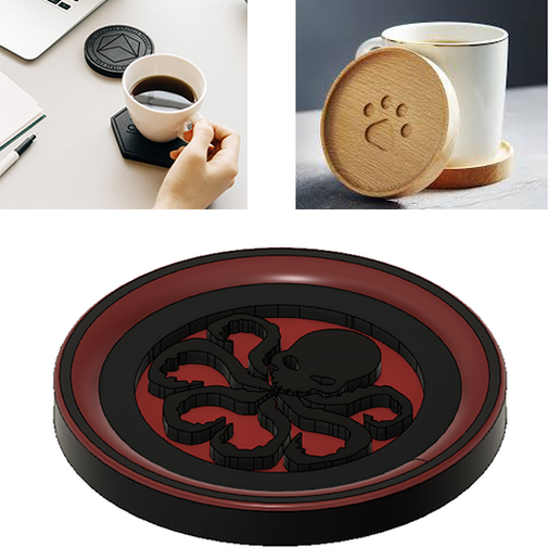 coffee cup holder hydra porte-tasse caf portal plate plat home kitchen cuisine 3D print model - Mito3D
