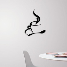 coffee cup wall decoration art home silhouette 3d model 2d decor dinning restaurant kitchen tea 3d print model - Mito3D