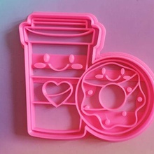 coffee donut fashion cookie cutters cockie stamps designs february 14 3d print model - Mito3D