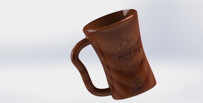 coffee embossed time home kitchen drink tea lover decorative cup 3d print model - Mito3D
