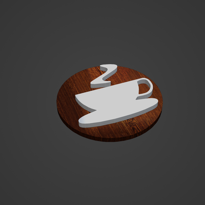 kaffee medaillon anhänger ring tier frau band diamant cnc drucken broschen abzeichen 3d print model - Mito3D