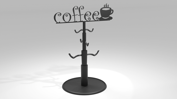 coffee mug holder stand cup rack 3d print diy tool free kitchen spoon cute 3d print model - Mito3D