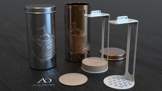 caffè baccelli scatola resina creatore Conservazione cucina stampa 3d print model - Mito3D