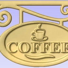 kahve işareti çeşitli cnc işaret stl rahatlama 3d 3d print model - Mito3D