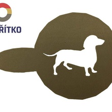 caffè stencil bassotto iii decorazione cane cucina foxhound 3d print model - Mito3D