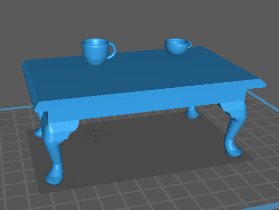 coffee table cups 3D print model - Mito3D