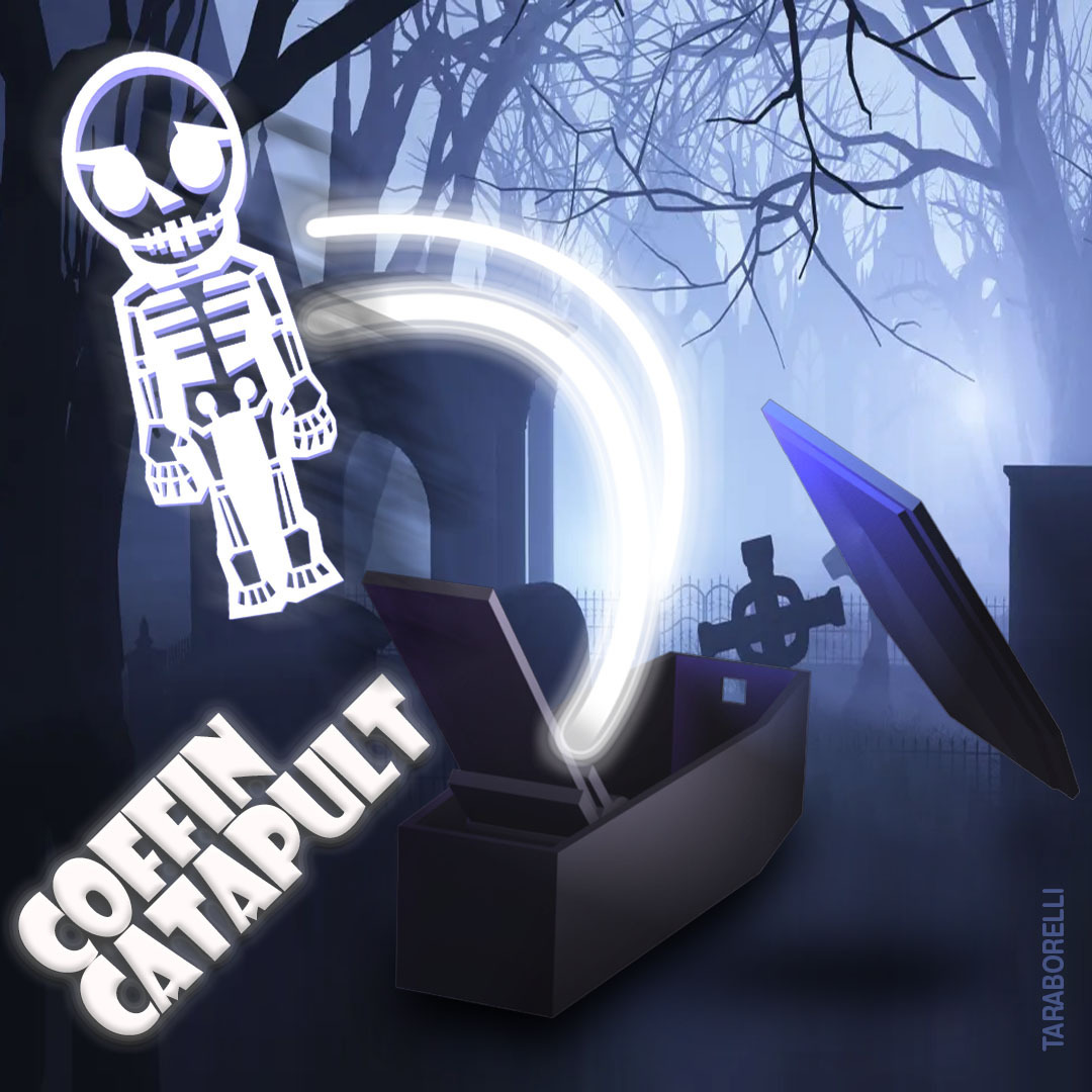 coffin catapult Game halloween box 3D print model - Mito3D