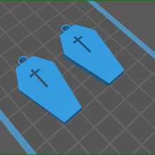 coffin earrings gift 3d print model - Mito3D