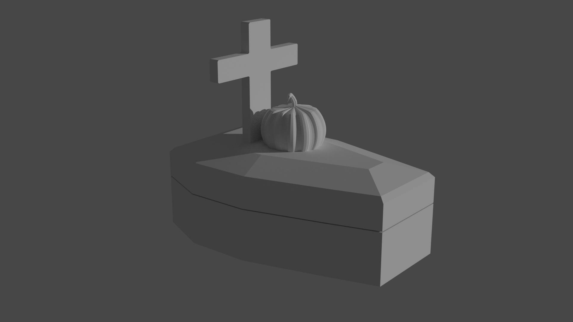 coffin halloween pumpkin 3D print model - Mito3D