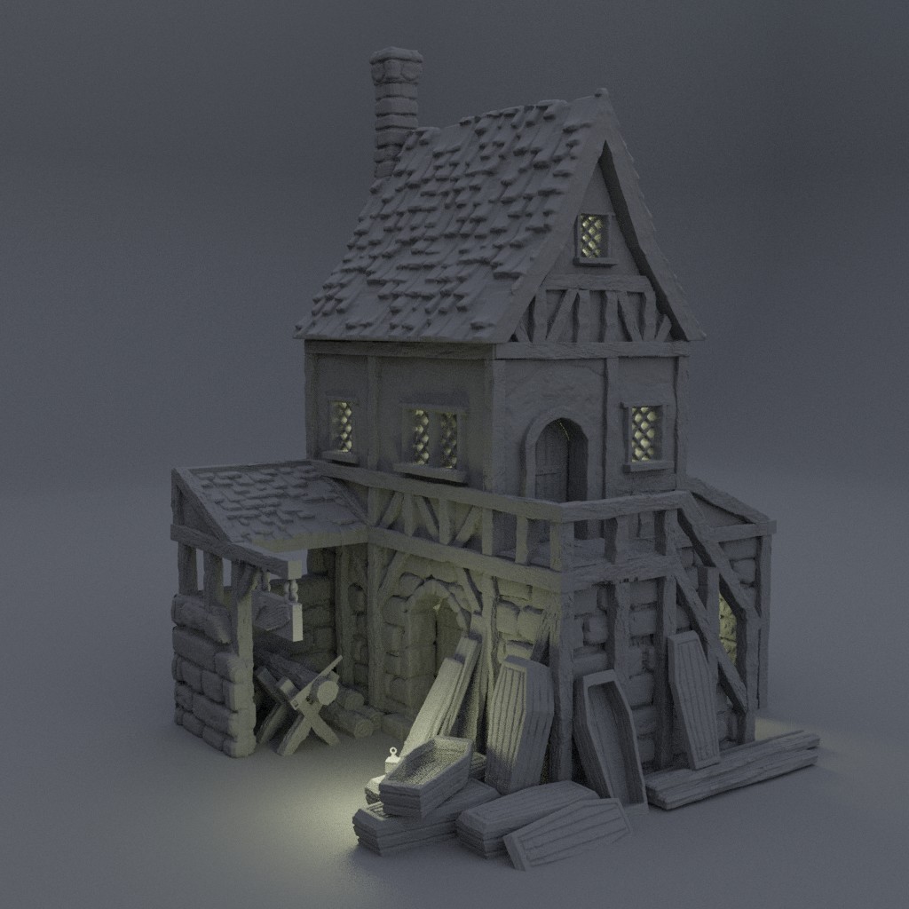 caixão criador 28 mm tampo mesa terreno rpg dnd casa medieval Suporte velho pedra compras Bruxas estrutura jogável interior modular 28mm 25mm 15mm jogo guerra 3D print model - Mito3D