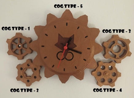 cogs decor home homedecor clock gears easyprint accessory part 3d print model - Mito3D