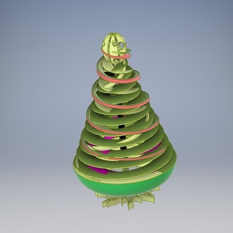 bobina de árvore natal vários 2019 o ano novo decoração design presente a arte enfeite 3D print model - Mito3D