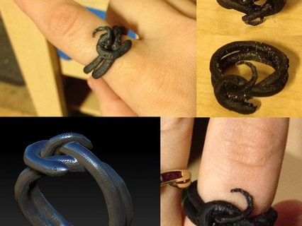 enroulé serpent bague 3d print model - Mito3D