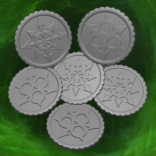 moneda juego simbólico Plaga caos Nurgle 3d print model - Mito3D