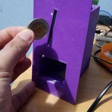 el aceptador de la moneda 3d imprimibles ajustable archivo herramienta coinacceptor arcade dinero en bolso recreación 3d print model - Mito3D