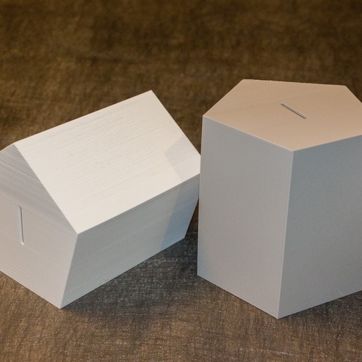 la banca di moneta casa organizzazione salvadanaio piggybank 3D print model - Mito3D