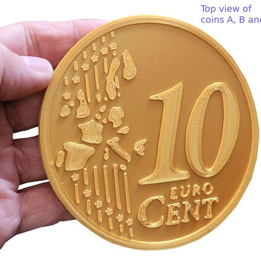 coin coaster euro 10 cent 3D print model - Mito3D