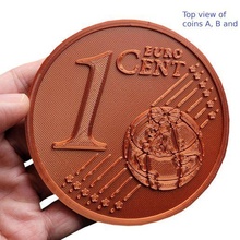 moneda portavasos euro 1 centavo 3d print model - Mito3D